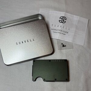 Suavell Carbon Fiber Wallet in Green with Case